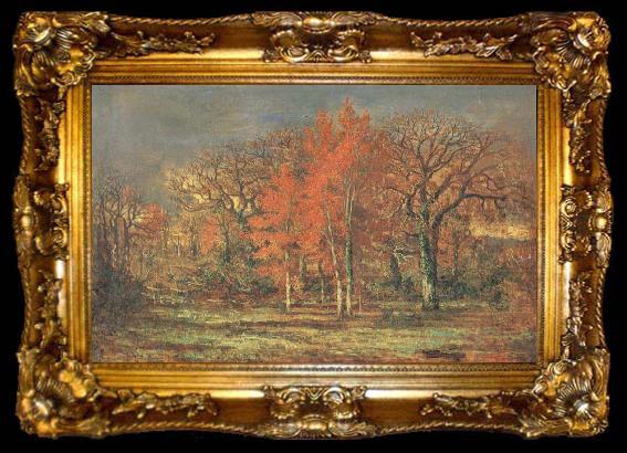framed  Charles leroux Edge of the Woods,Cherry Tress in Autumn, ta009-2